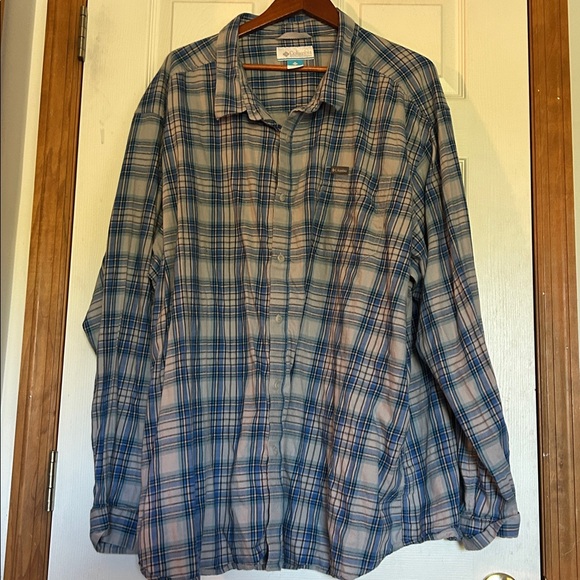 Columbia Blue and Gray Plaid Shirt - Picture 1 of 5